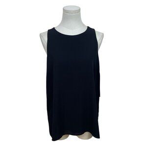 Vince Camuto Womens Black Sleeveless Sheer Panel Back Top Polyester Size S